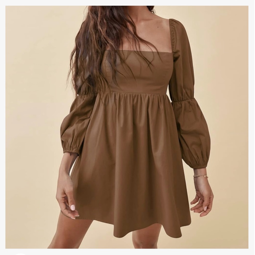 New with tags burnt brown babydoll dress